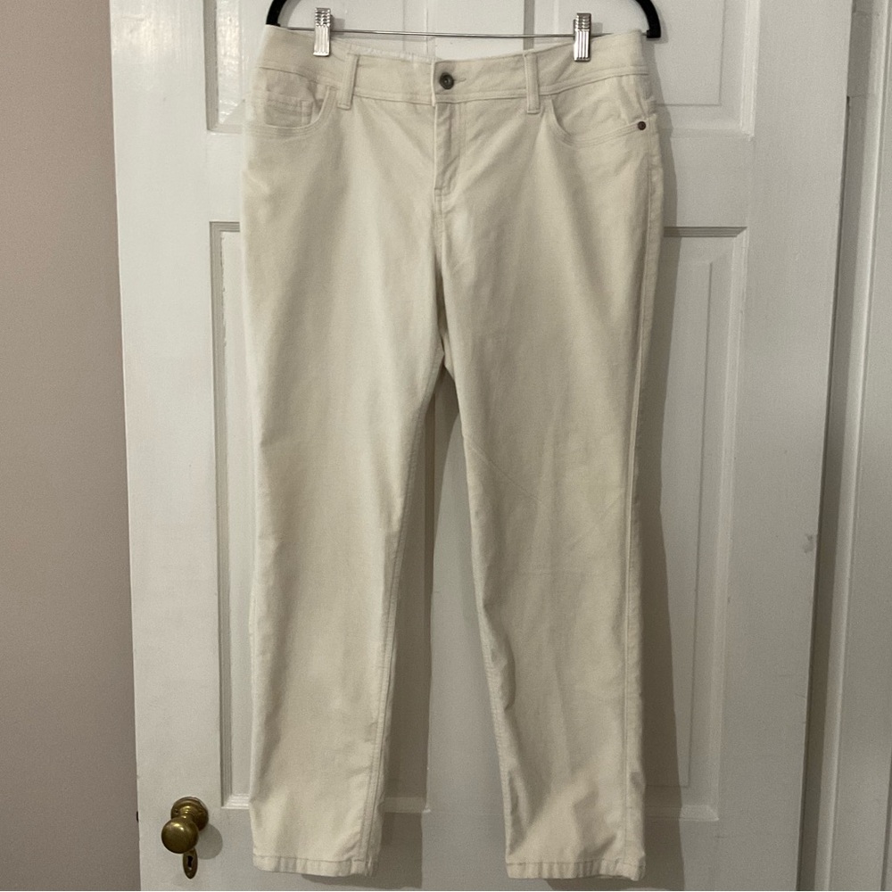 Cream velvet jeans/pants. Size 12